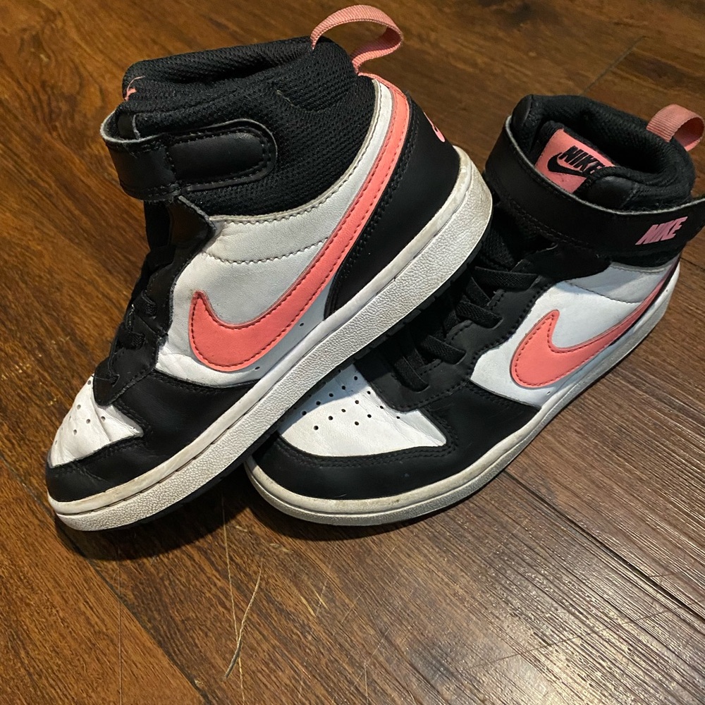Nike Kids Black and Pink High-Top Sneakers